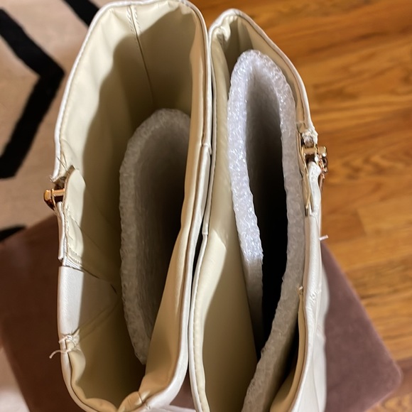 NWOT SCHUTZ Mikki Cream Leather Pointed Toe Boots - Picture 11 of 11